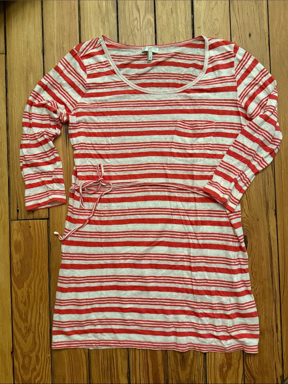 Joie Striped Red & White Long Sleeve mini dress